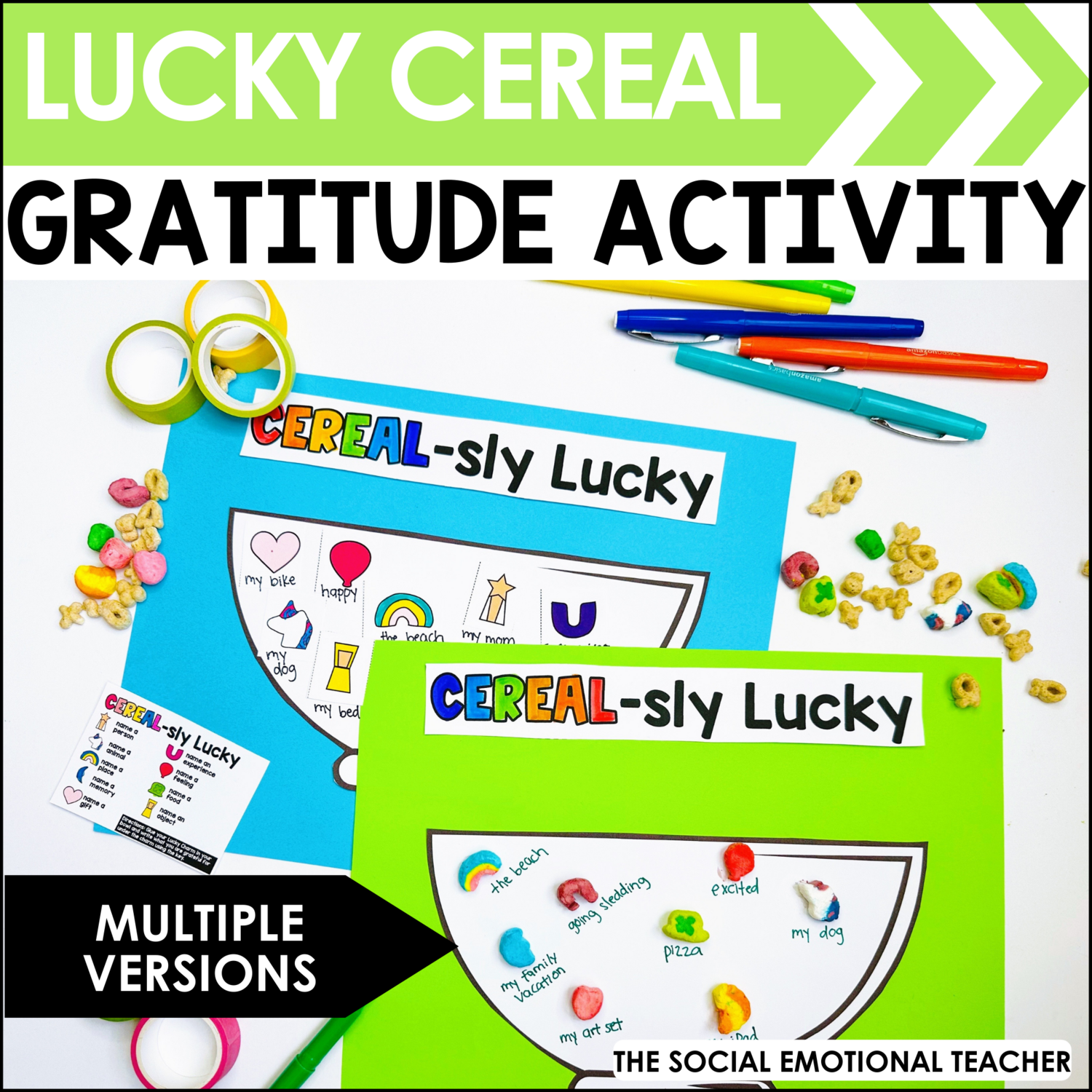 Lucky Charms Cereal-sly Lucky Gratitude Craft Activity for St. Patrick&#39;s Day
