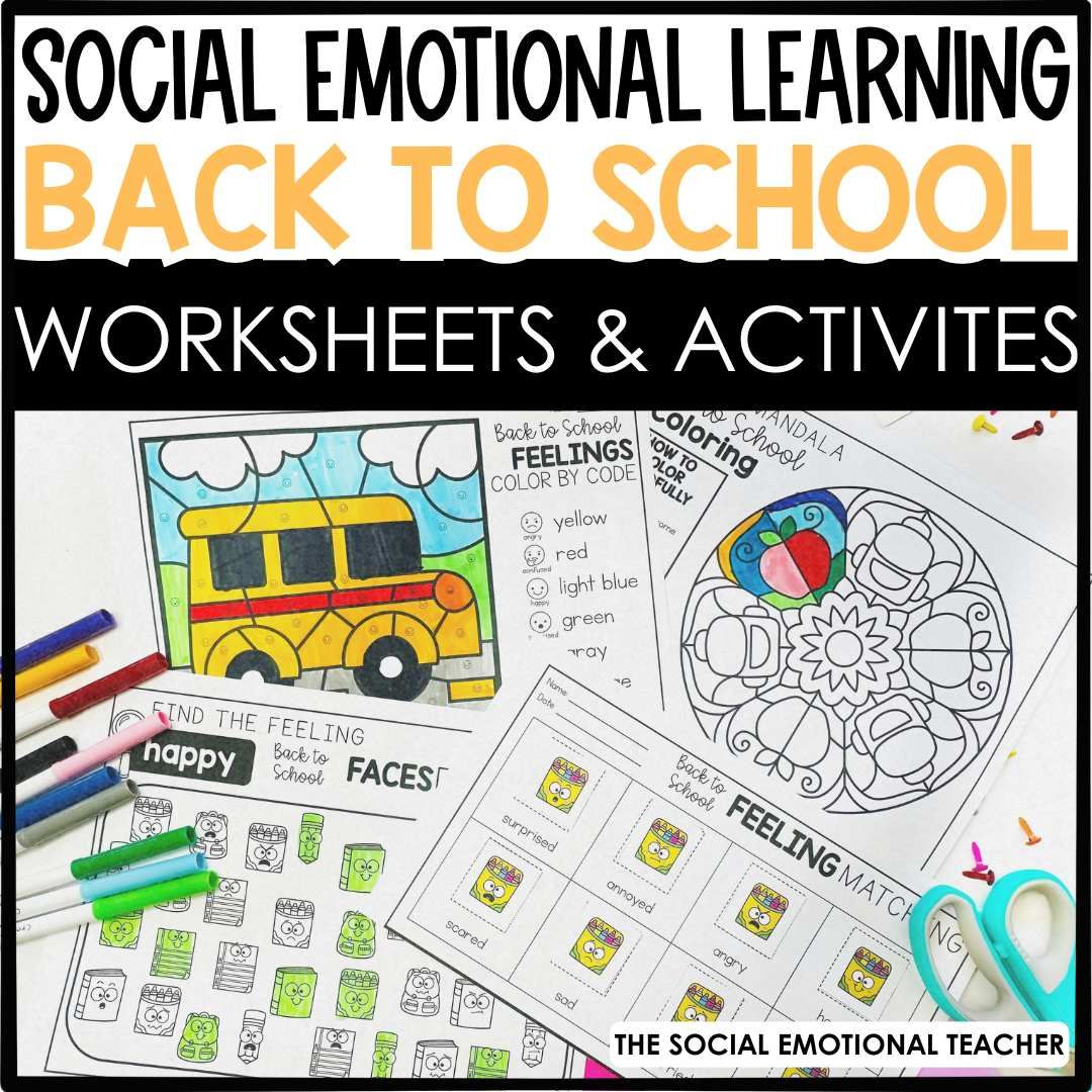 Back to School Social Emotional Learning Activity Worksheets