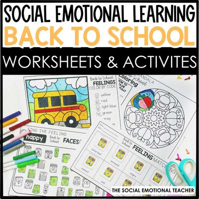 Back to School Social Emotional Learning Activity Worksheets