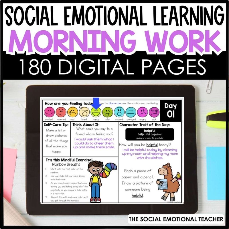Social Emotional Learning Morning Work Daily Check-Ins - Digital Version