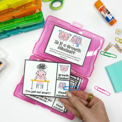 Growth Mindset Task Card Box for SEL