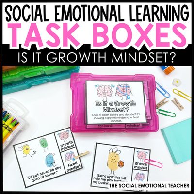 Growth Mindset Task Card Box for SEL