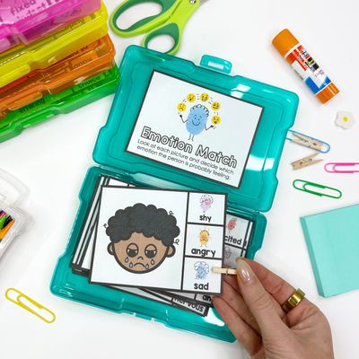 Emotion Matching Task Card Box for SEL