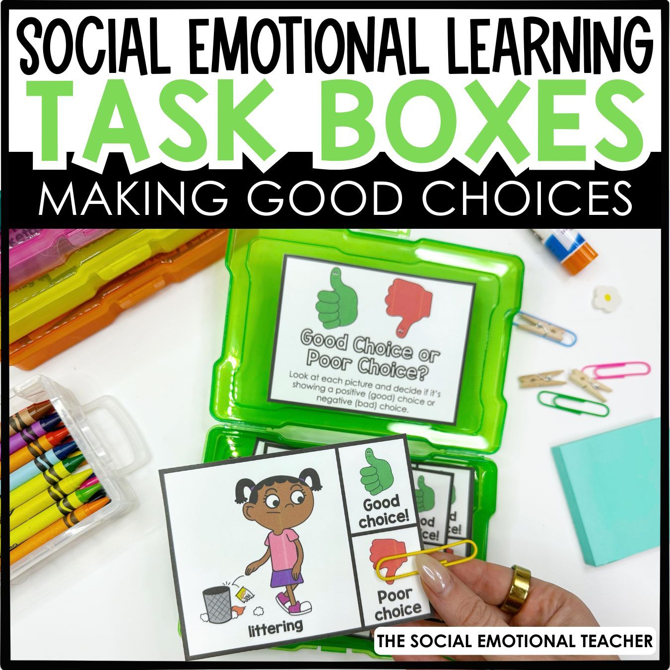 Making Good Choices Task Card Box for SEL