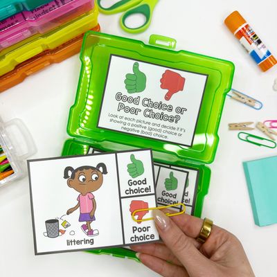 Making Good Choices Task Card Box for SEL