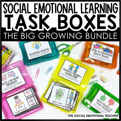 Social Emotional Learning Task Card Boxes Mega Growing Bundle