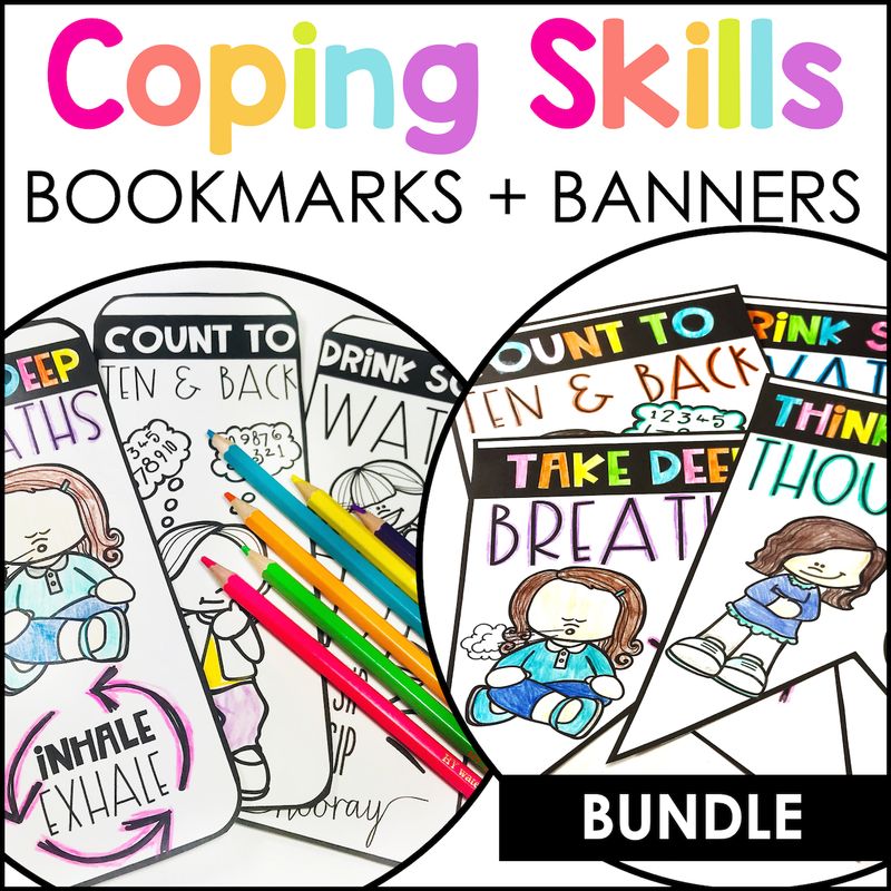 Coping Skills Bookmarks &amp; Banners Bundle