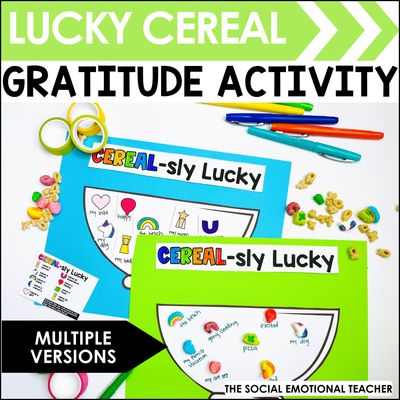 Lucky Charms Cereal-sly Lucky Gratitude Craft Activity for St. Patrick&#39;s Day