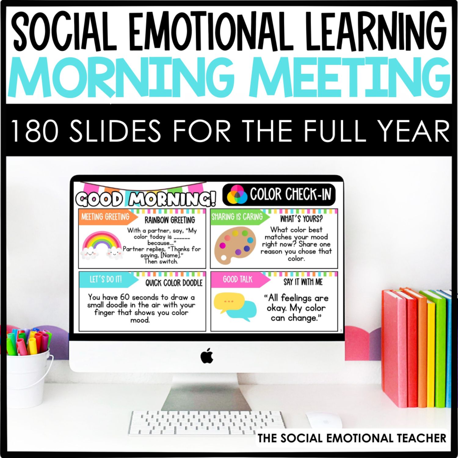 Morning Meeting Slides for Elementary Grades - (Growing to 180 Slides)