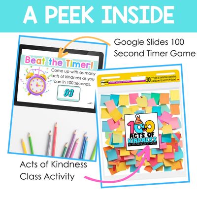 100th Day of School Activities - SEL Writing, Crafts, Game, Class Book &amp; More