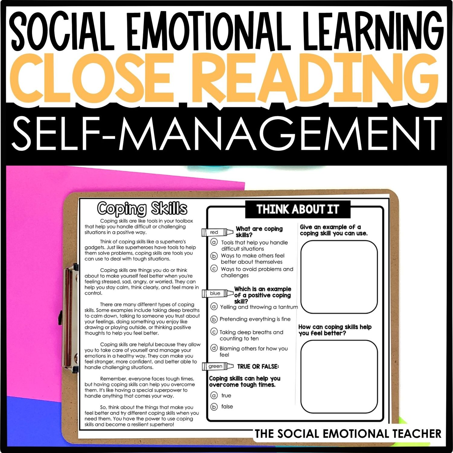 Social Emotional Close Reading: Self-Management