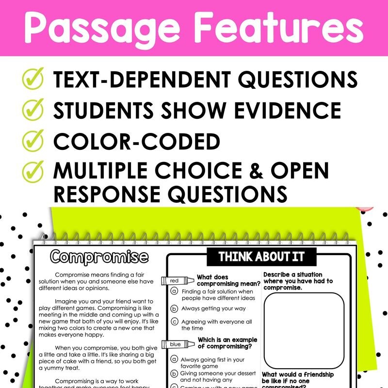 Social Emotional Close Reading Passages Bundle