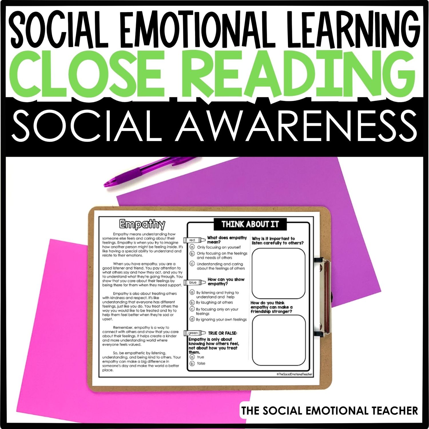Social Emotional Close Reading: Social Awareness