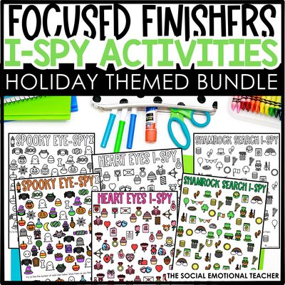 I Spy Worksheets for Early Finishers - Holiday Theme Search &amp; Find