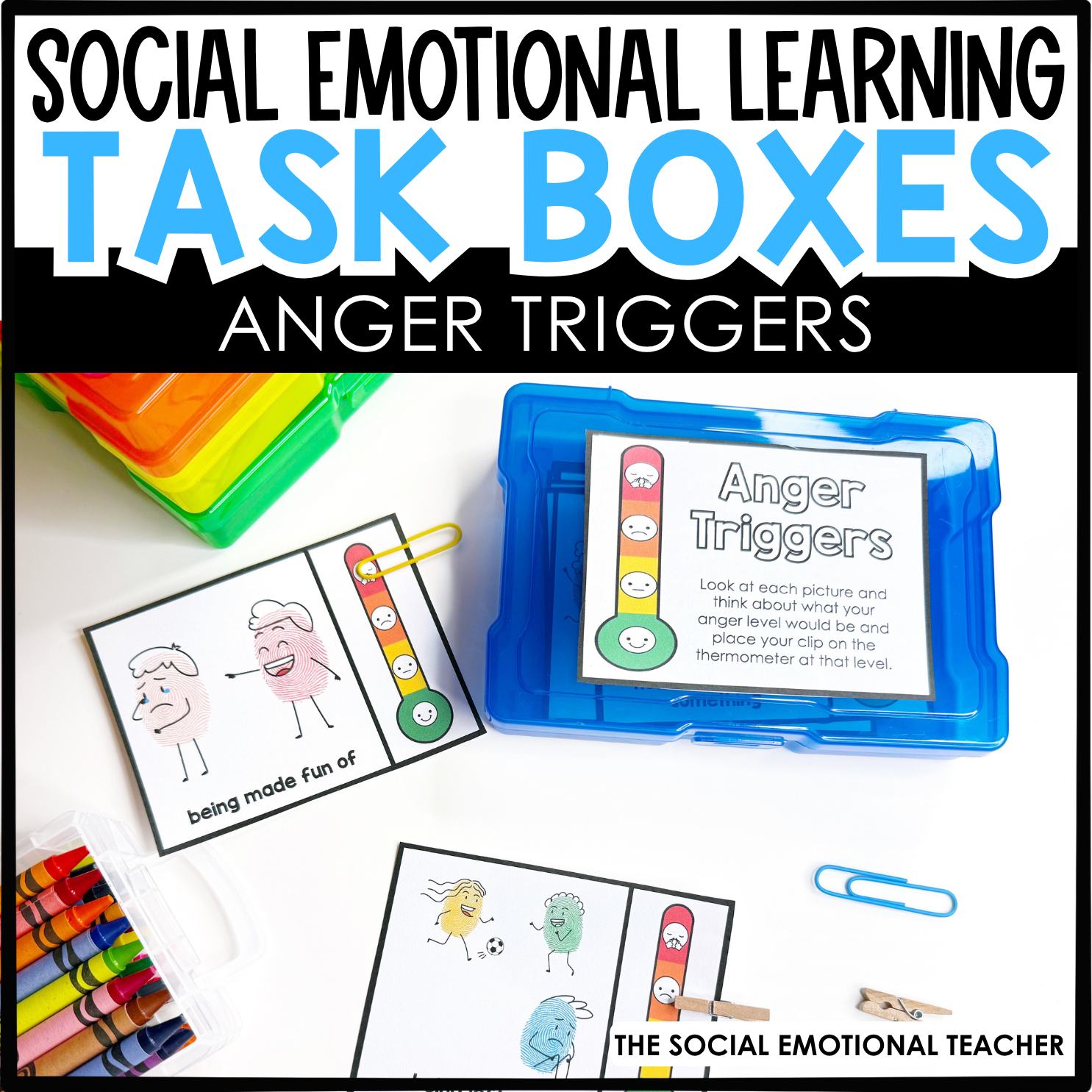 Anger Triggers Task Card Box for SEL
