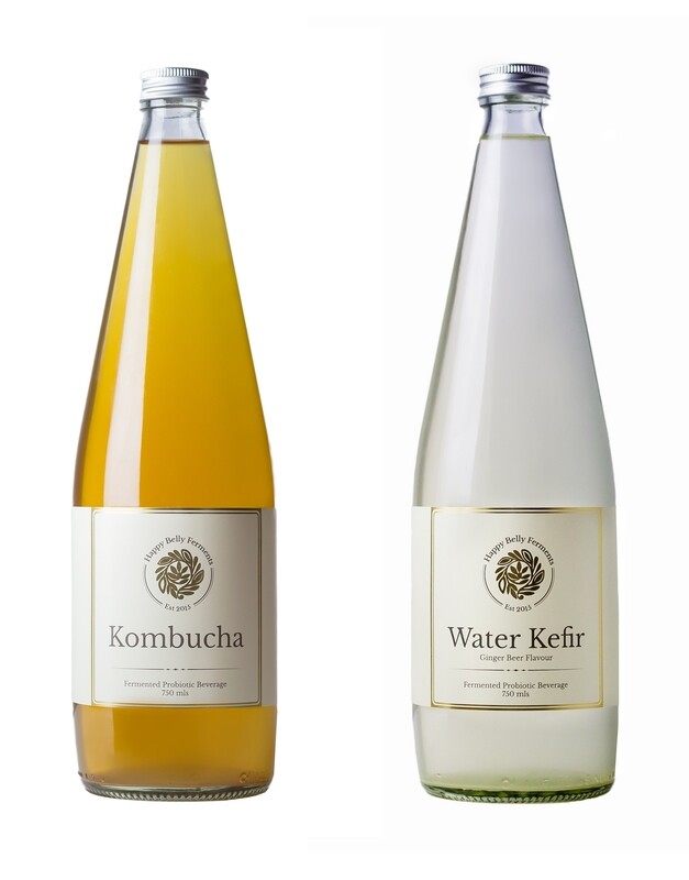 Mixed box of 12 - Kombucha 750ml x 6, Water Kefir 750ml x 6
