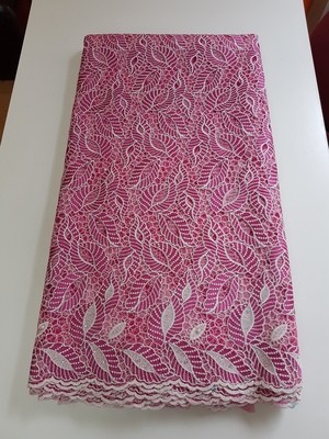 Lace fabric - Pink & Gold