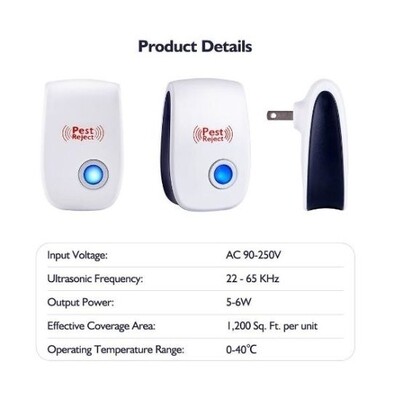Ultra Sonic Mosquito/Pest Repellent 2pk