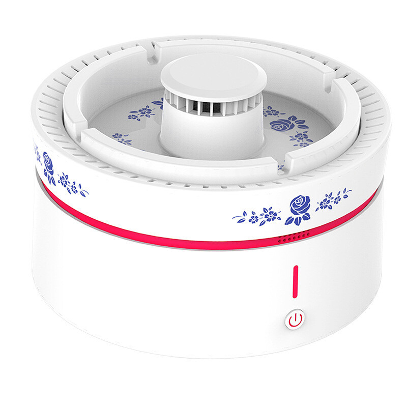 New Ashtray Air Purifier Office Coffee Table Bedside Cabinet, Color: Blue and white porcelain (basic edition)