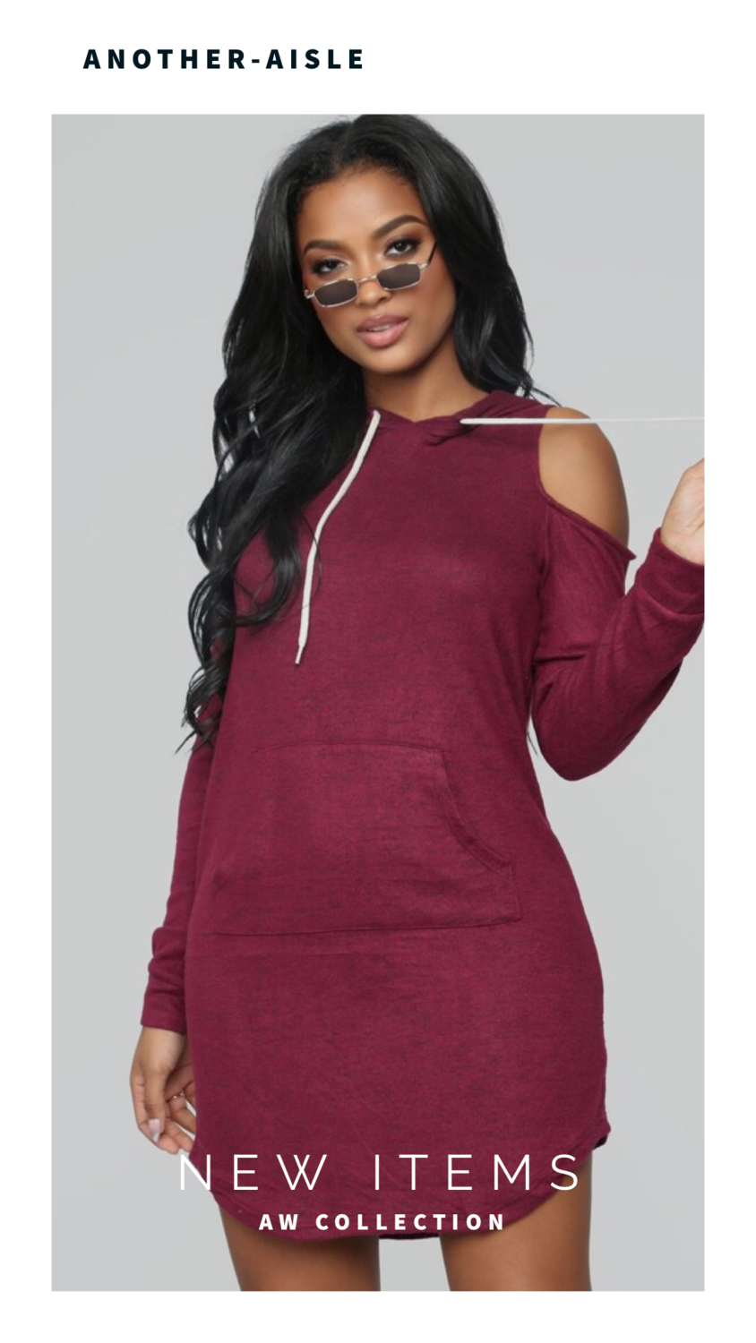 Off the Shoulder Hoodie Dress