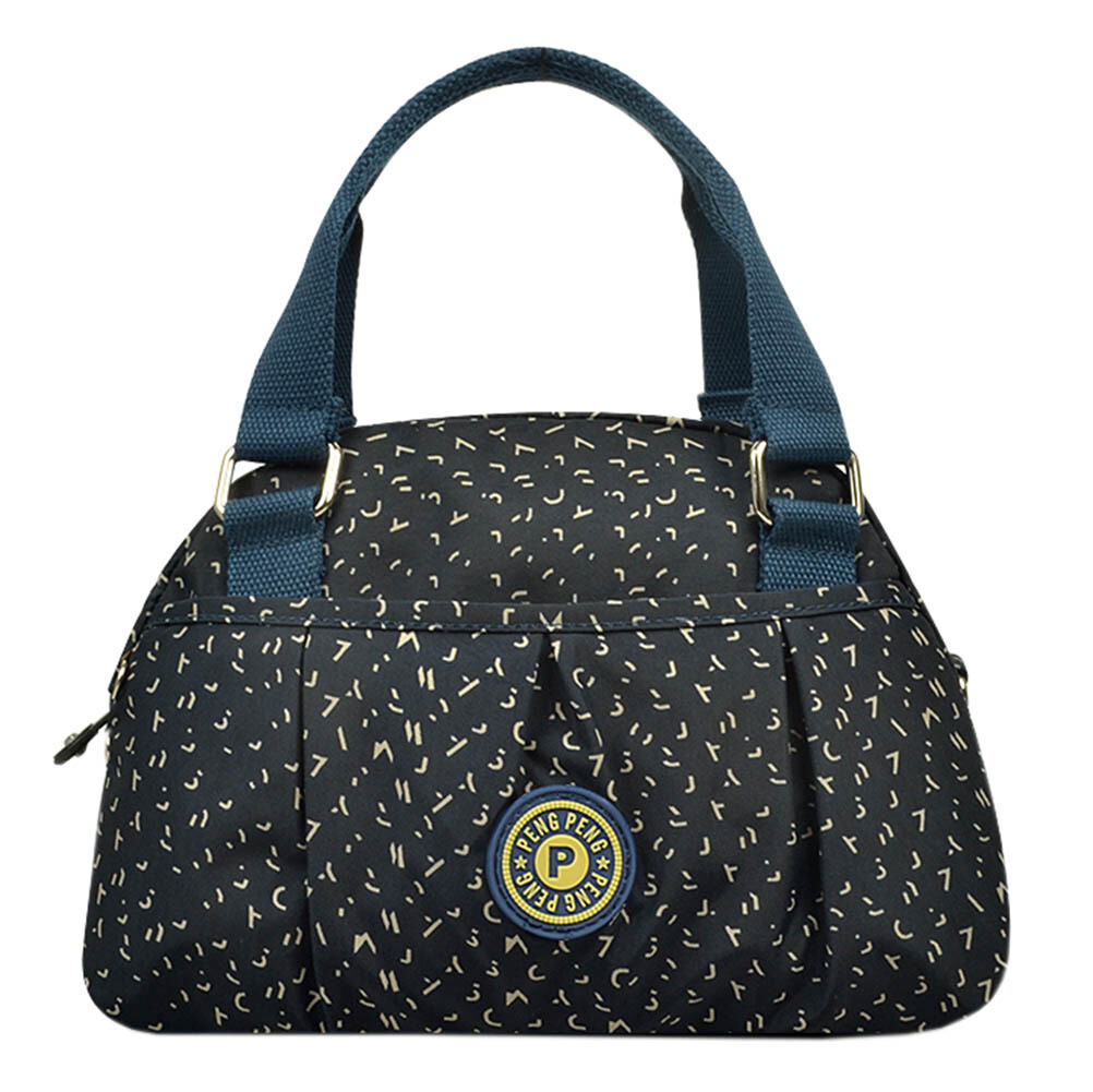 Women Waterproof Zipper Tote Bag Handbag Messenger Bag, Black