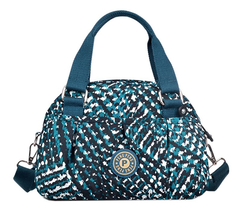 Women Waterproof Zipper Tote Bag Handbag Messenger Bag, Blue Green
