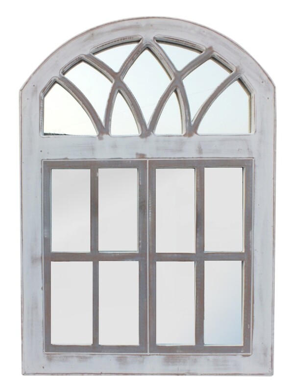 The Urban Port Wooden Frame Window Wall Panel With Mirror