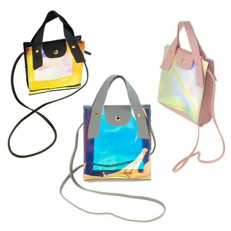 Women&#39;s Clear Metallic Crossbody Bag Case Pack 24