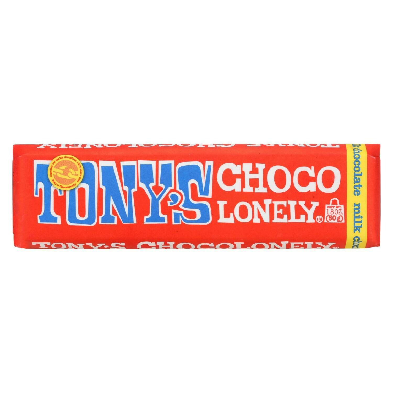Tony&#39;s Chocolonely Bar - Milk Chocolate - Case Of 35 - 1.8 Oz.