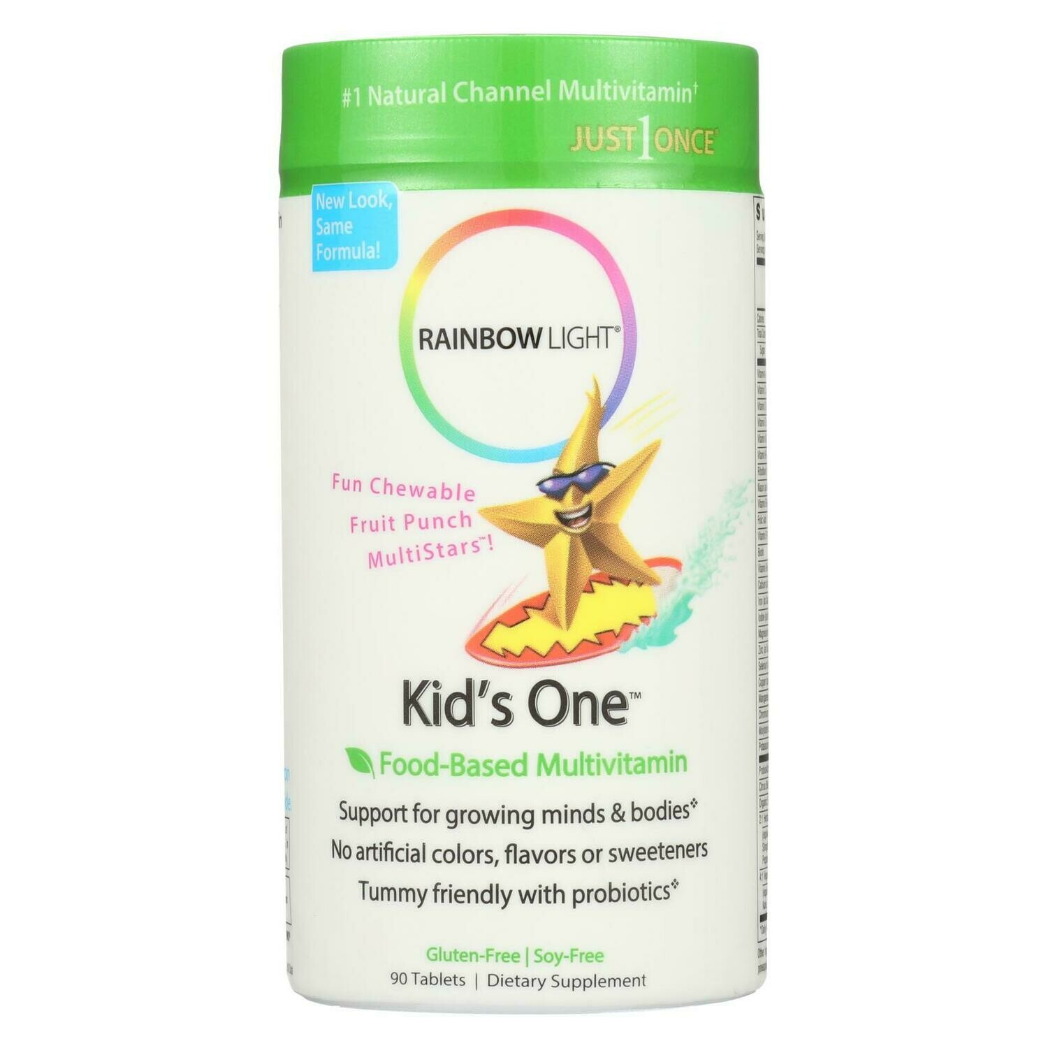 Rainbow Light Kids&#39; One Multistars Fruit Punch - 90 Chewable Tablets