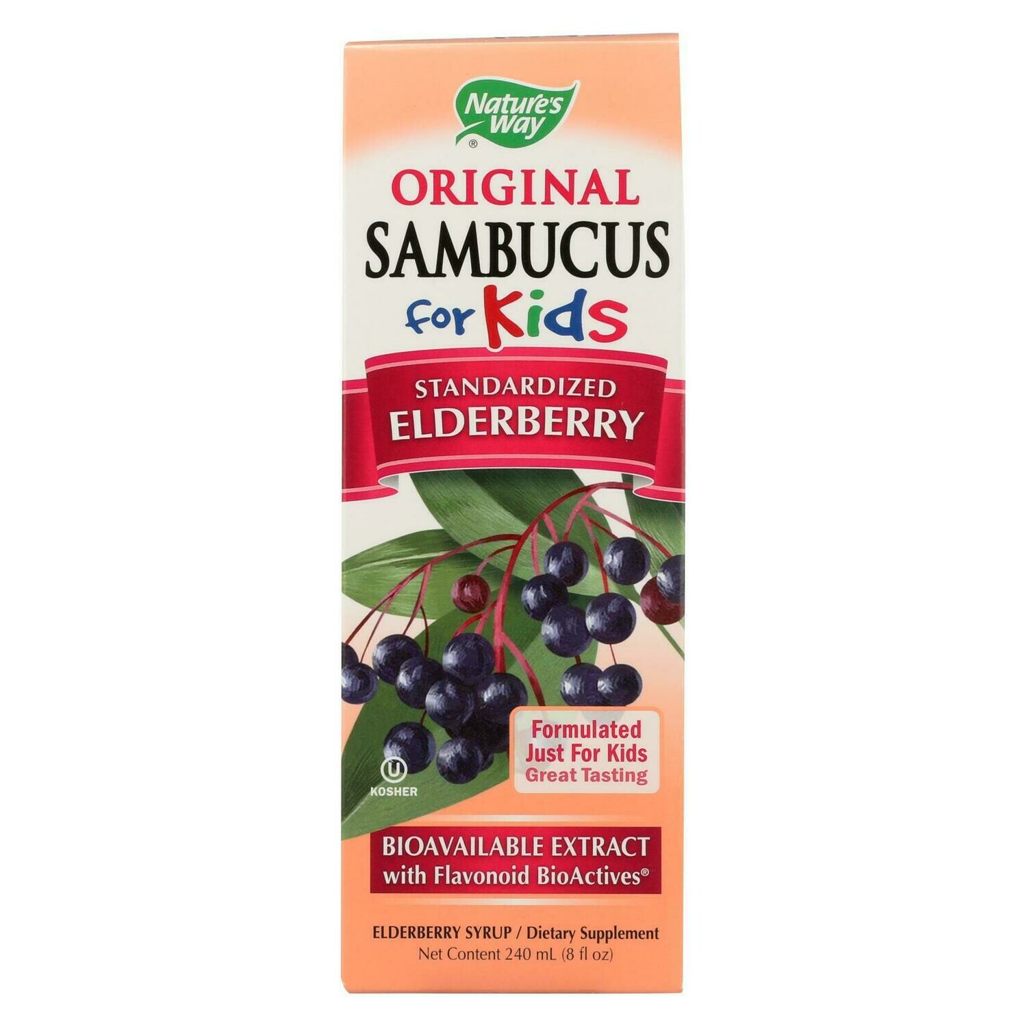Nature&#39;s Way - Original Sambucus For Kids - Standardized Elderberry - 8 Fl Oz