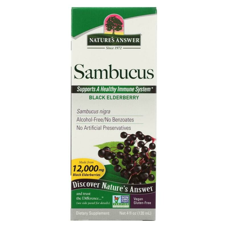 Nature&#39;s Answer - Sambucus Nigra Black Elder Berry Extract - 4 Fl Oz