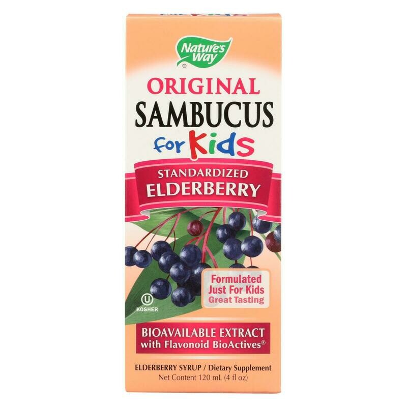 Nature&#39;s Way - Original Sambucus For Kids - Standardized Elderberry - 4 Fl Oz