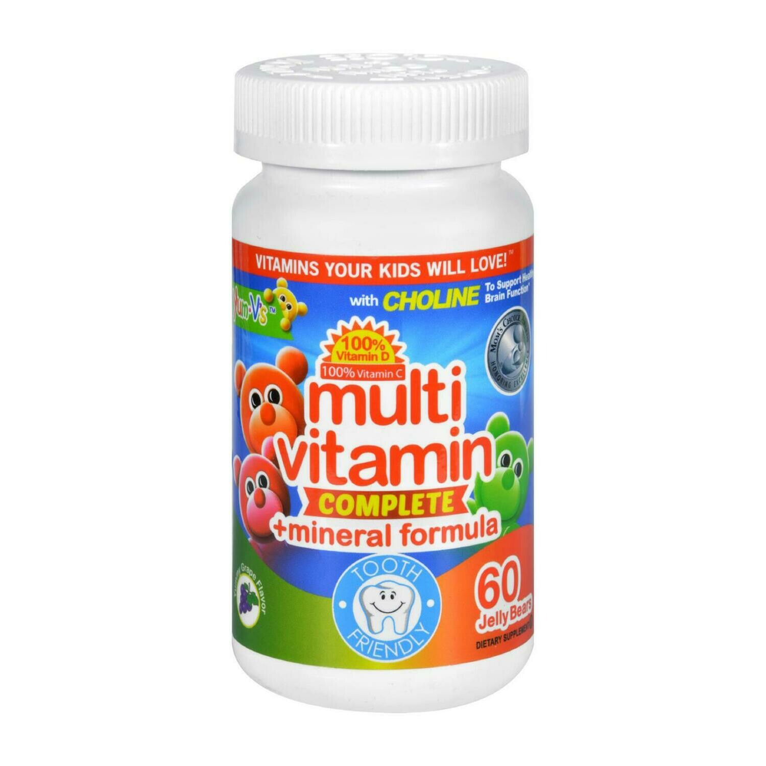 Yum V&#39;s Multi Vitamin Plus Mineral Formula Jellies Yummy Grape - 60 Chewables