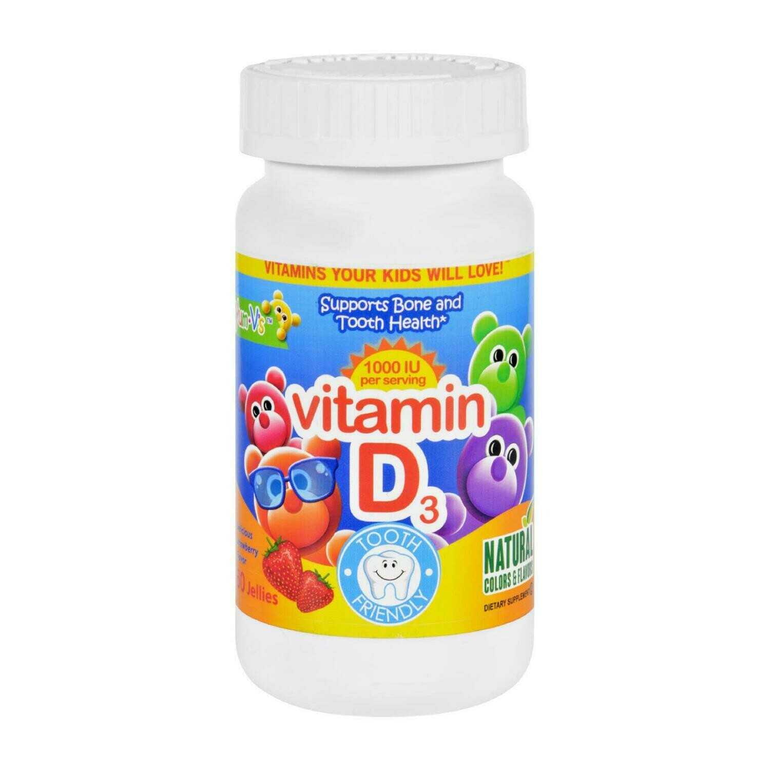 Yum V&#39;s Vitamin D Jellies Yummy Berry - 60 Chewables