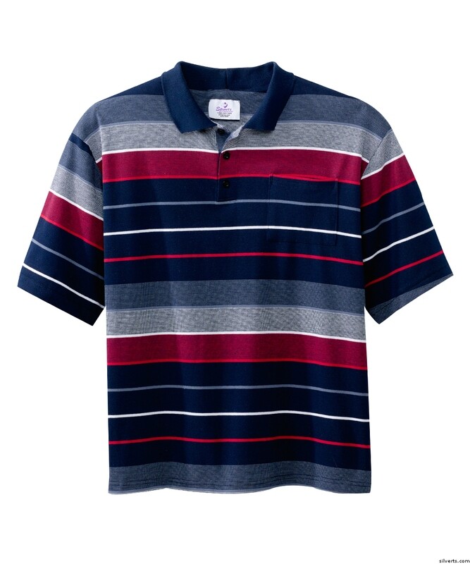 Mens Adaptive Polo Shirt - Open Back Shirt For Men - Nursing Home Clothing