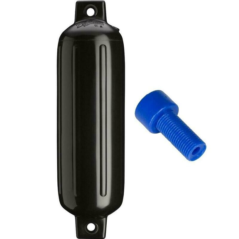 Polyform G-3 Twin Eye Fender 5.5&quot; x 19&quot; - Black w/Air Adapter