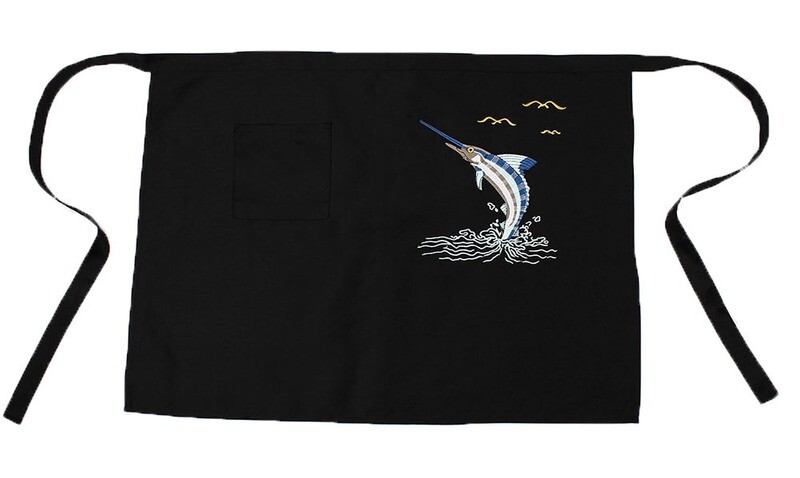 Japanese Restaurant Kitchen Chef Apron Mens Embroidered Apron Pocket Black #3