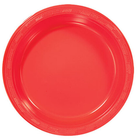 Red Plastic Plates- 7 Inch Case Pack 24