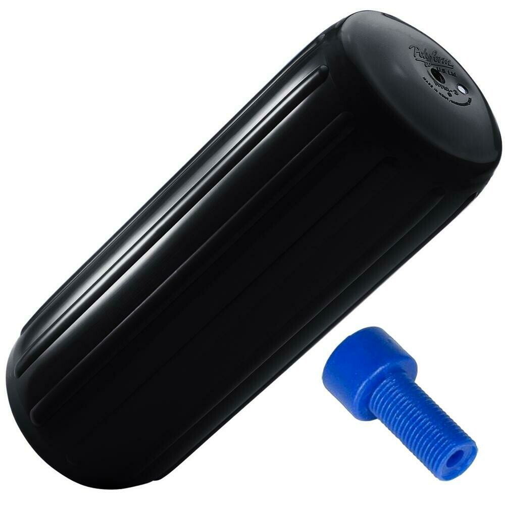 Polyform HTM-2 Hole Through Middle Fender 8.5&quot; x 20.5&quot; - Black w/Air Adapter