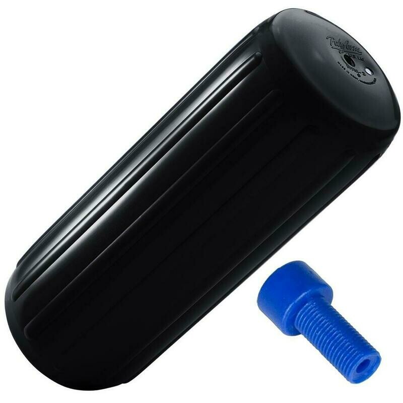 Polyform HTM-2 Hole Through Middle Fender 8.5&quot; x 20.5&quot; - Black w/Air Adapter