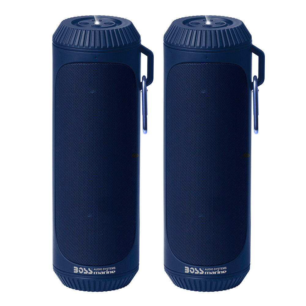 Boss Audio Bolt Marine Bluetooth® Portable Speaker System with Flashlight - Pair - Blue