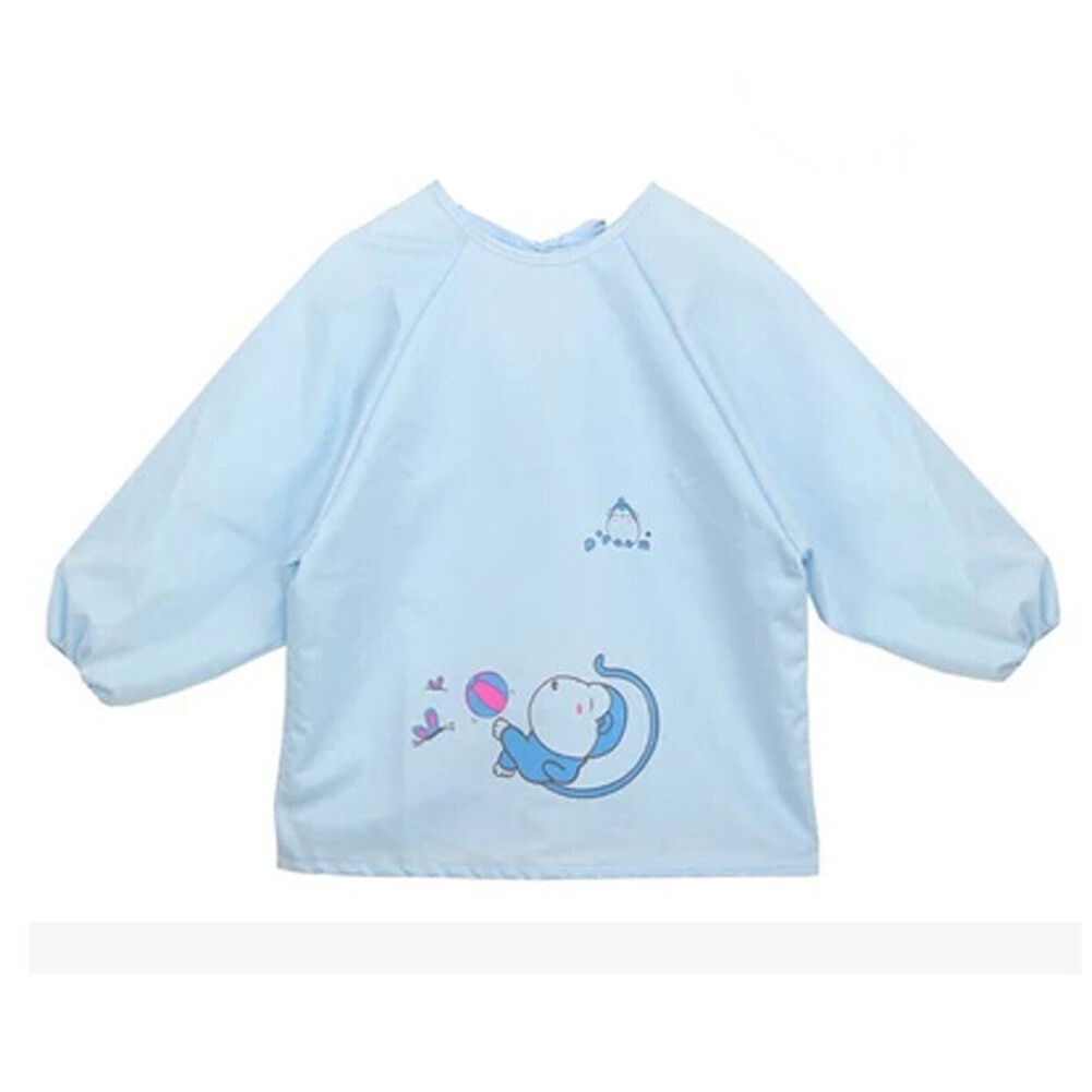 Lovely Monkey Smocks Baby Feeding Clothes Baby Bibs ,blue