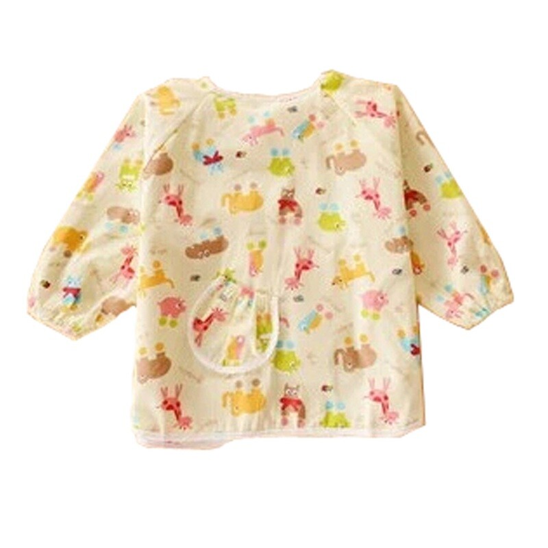 Lovely  Animal Smocks Baby Feeding Clothes Baby Bibs  ,yellow