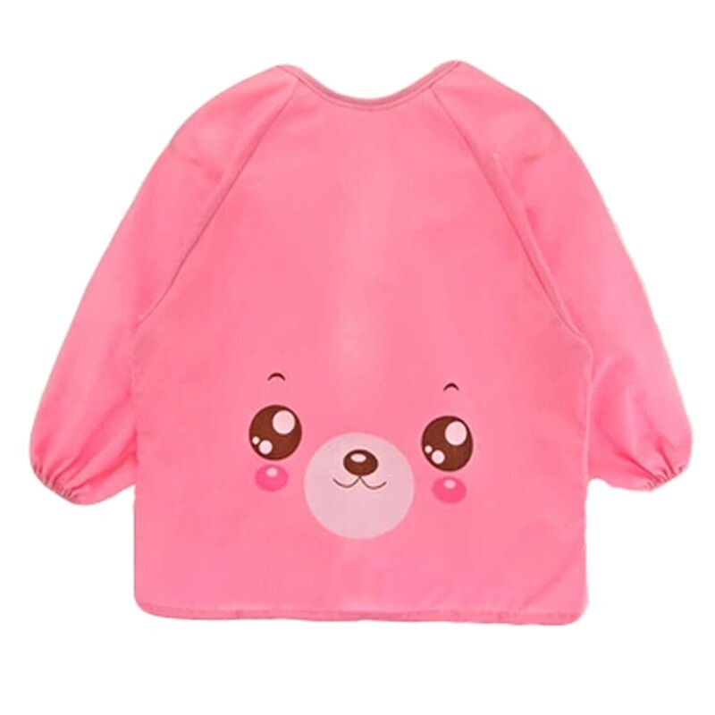 Lovely  Smocks Baby Feeding Clothes Baby Bibs Happy Face ,pink