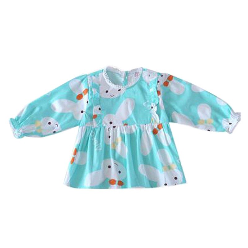 Lovely Girl&#39;s Long-sleeves Bib Overalls Feeding Clothes Baby Bibs, C