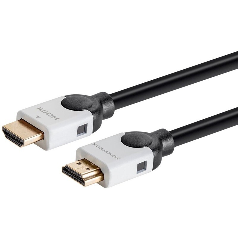 Monoprice Select Metallic Series High Speed HDMI Cable with Ethernet, 10ft White