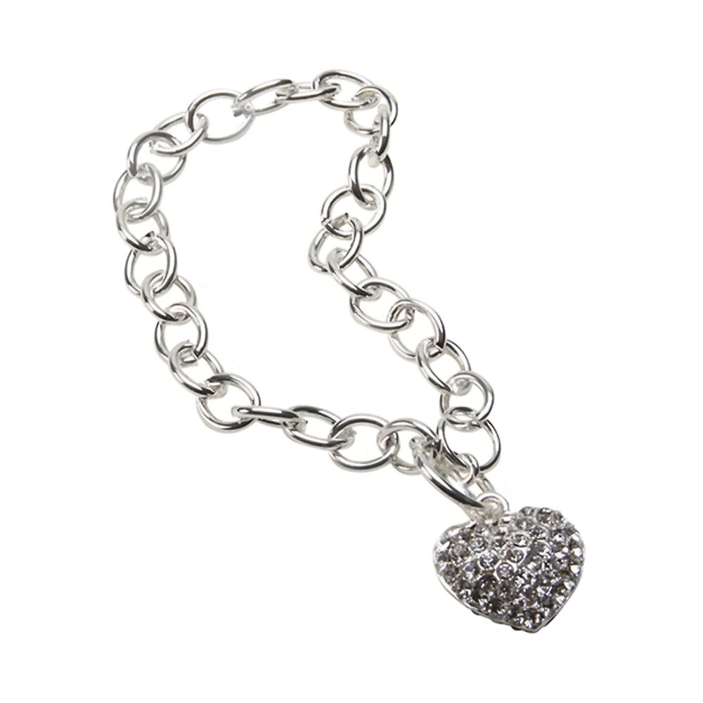 Premiumconnection Girls Women Fashion Jewelry Crystal Heart Bracelet