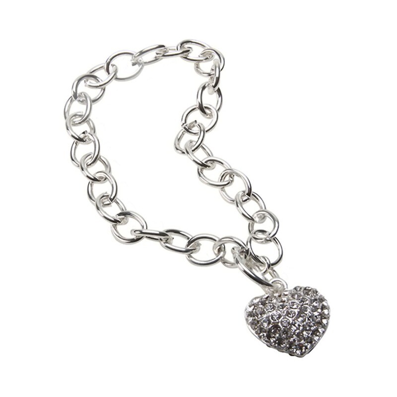 Premiumconnection Girls Women Fashion Jewelry Crystal Heart Bracelet