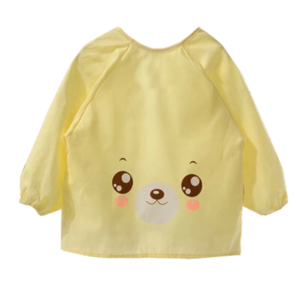 Lovely  Smocks Baby Feeding Clothes Baby Bibs Happy Face ,yellow